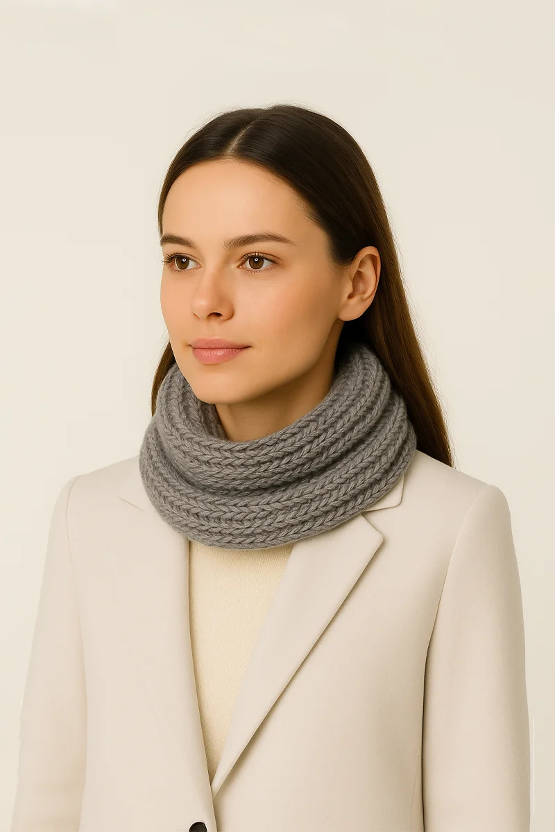 Alpaca snood ASH MELANGE | Ecotextile.EU