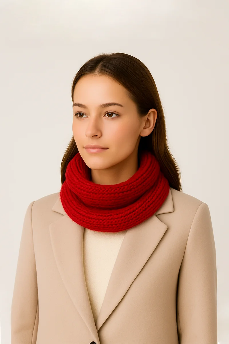 Alpaca snood SCARLET | Ecotextile.EU